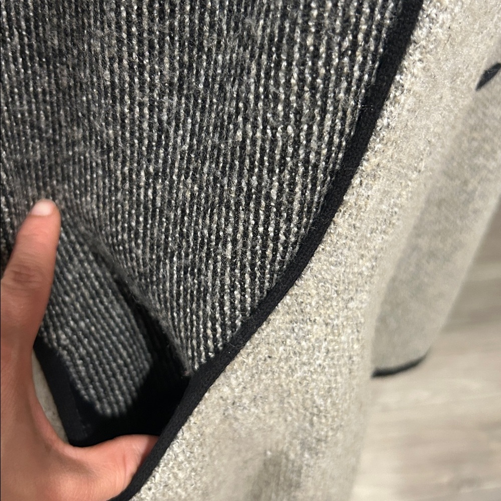 Vintage Toro Boiled Wool Blend A-Line Car Coat Grey Black Trim Size M - Picture 5 of 12
